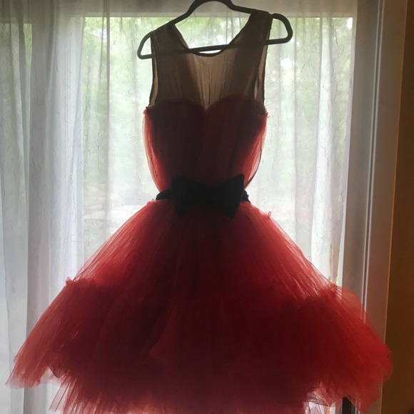 SOLD H&M Lanvin Collaboration - Red Tulle Dress - Picture 5 of 7